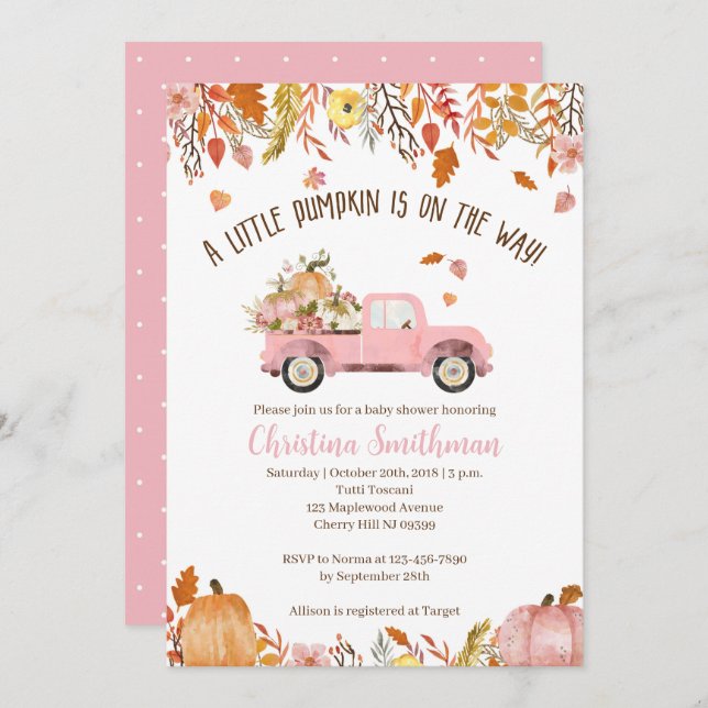 Convites Chamadas De Bebê Para Uma Menina (Frente/Verso)