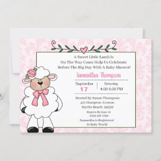 Convites Chamadas De Bebê Rosa De Lâmpada
