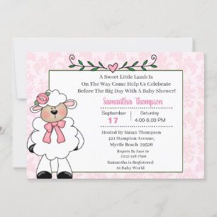 Convites Chamadas De Bebê Rosa De Lápis