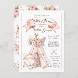 Convites Chamadas de Bebê Tribal para Raposa Tee