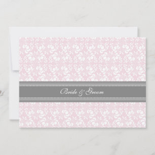 Convites Chamadas de Casamento Cinza Rosa Damasco Branco