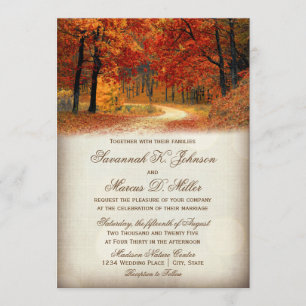Convites Chamadas de Casamento de Outono Rustic Fall Sai