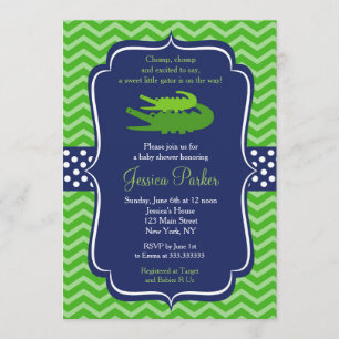 Convites Chamadas de Chuva de Bebês de Alligator