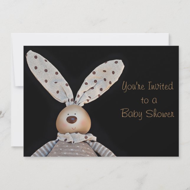 Convites Chamadas de chuveiro de bebê cony unisex em preto (Frente)