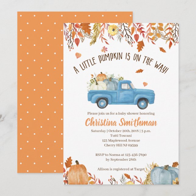 Convites Chamadas De Chuveiro De Bebê Para Um Menino (Frente/Verso)