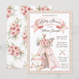 Convites Chamadas de Chuveiro TeePee Fox Baby