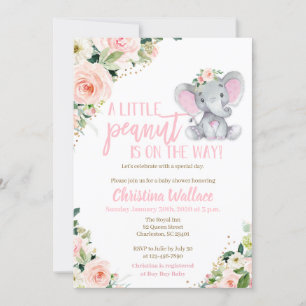 Convites Chamadas de elefante para bebês para meninas