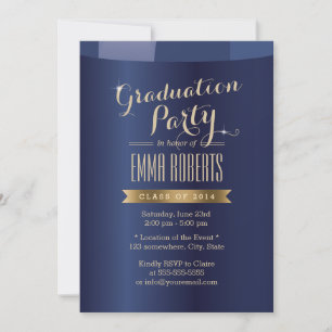 Convites Chamadas de Festa de formatura Azul para Marinho d