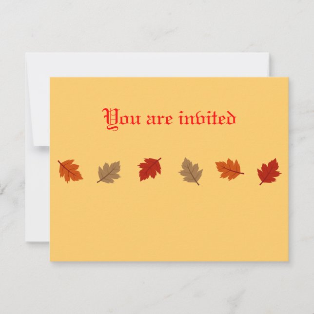 Convites Chamadas de Folha de outono (Frente)