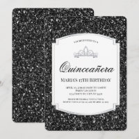 Chamadas de Quinceañera com Glitter Preto