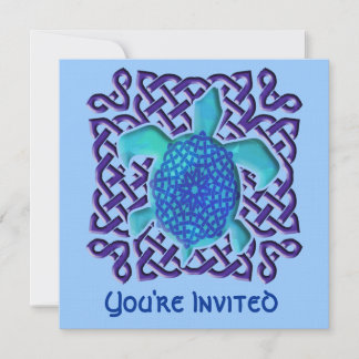 Convites Chamadas de Tartaruga Nó Céltico Azul