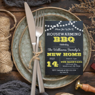 Convites Chamadas para aquecimento doméstico amarelas Chalk