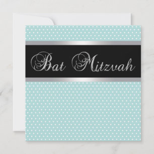 Convites Chamadas Teal Blue Bat Mitzvah