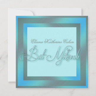 Convites Chamadas Teal Blue Bat Mitzvah