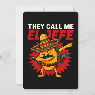 Convites Chamam-me El Jefe Taco Funny Chefe Cinco De Mayo