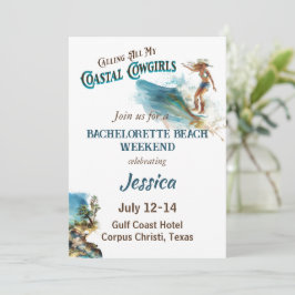 Convites Chamando toda a minha Festa de solteira costeira d