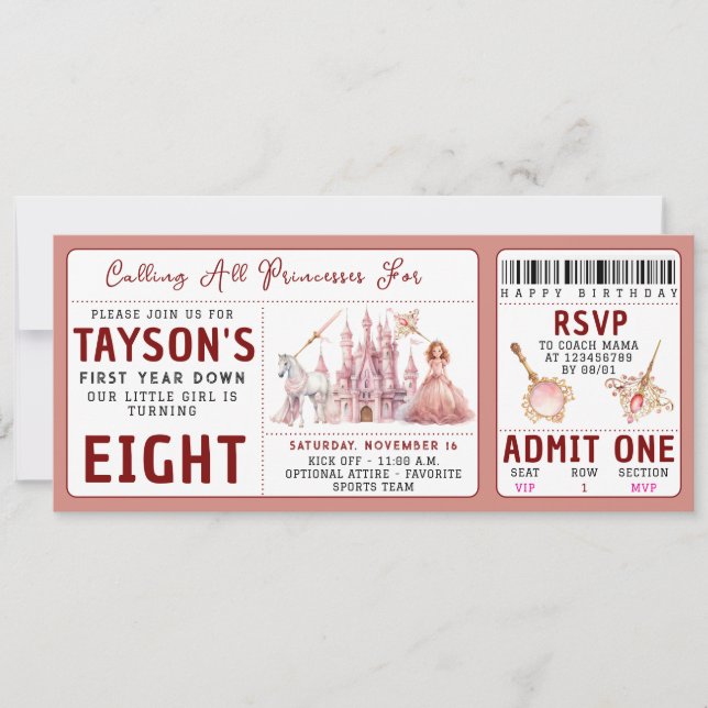 Convites Chamando todas as princesas de Castelo Mágico 8º a (Frente)