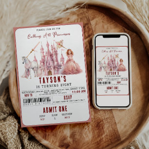 Convites Chamando todas as princesas de Castelo Mágico 8º a