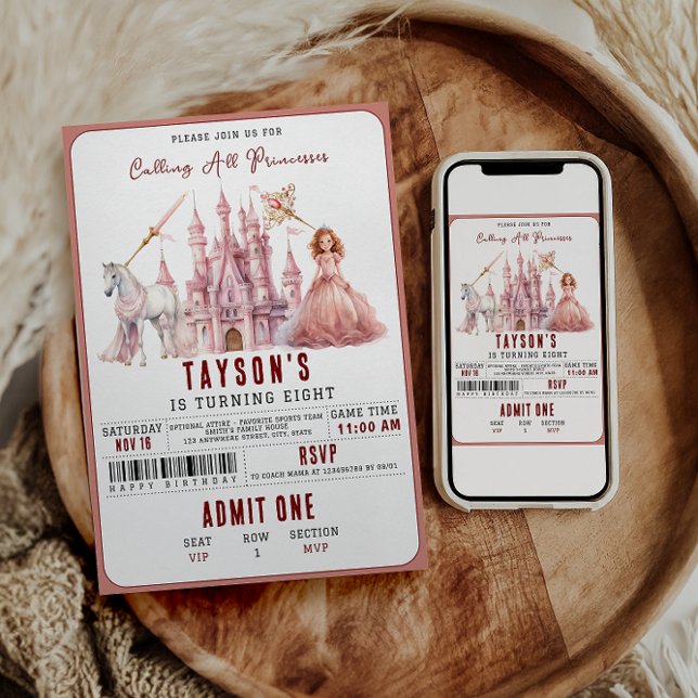 Convites Chamando todas as princesas de Castelo Mágico 8º a (Criador carregado)