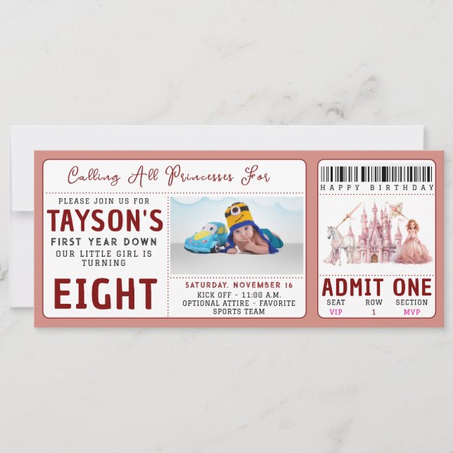 Convites Chamando todas as princesas de Castelo Mágico 8º a (Frente)