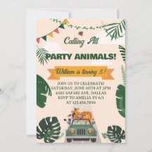 Chamando Todos os Animais da Festa Aniversário Saf
