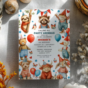 Convites Chamando Todos os Animais da Festa de Aniversário 