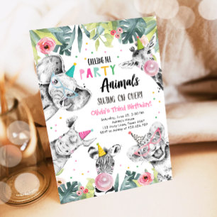 Convites Chamando todos os animais da festa de aniversário
