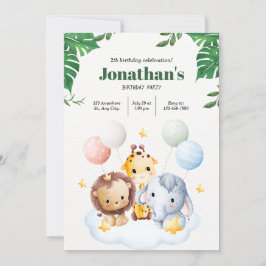 Convites Chamando Todos Os Animais Da Parte De Uma Aventura