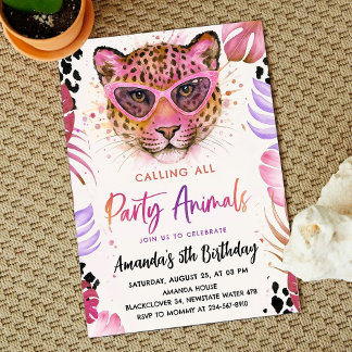 Convites Chamando Todos os Animais de Festa - Aniversário d