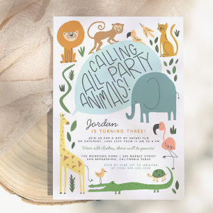 Convites Chamando Todos os Animais de Festa   Aniversário S