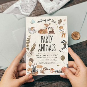 Convites Chamando todos os animais de festa de aniversário