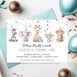 Convites Chamando todos os animais de festa de aniversário 