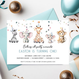Convites Chamando todos os animais de festa de aniversário 