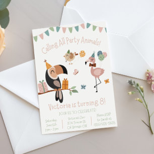 Convites Chamando todos os animais de festa! Festa de anive