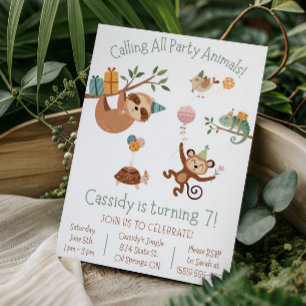 Convites Chamando todos os animais de festa! Festa de anive