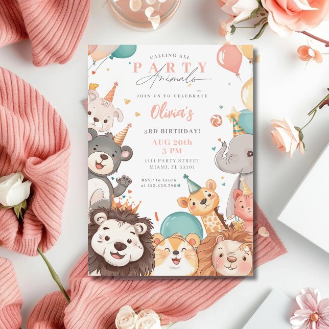 Convites Chamando todos os animais de festa Foto do circo A (Criador carregado)