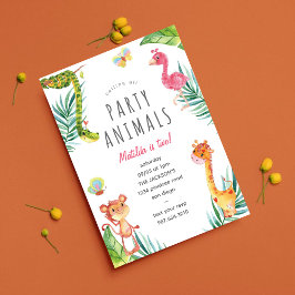 Convites Chamando Todos os Animais de Festa l Zoo de Caquei
