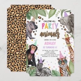 Convites Chamando todos os animais de festa Safari Birthday