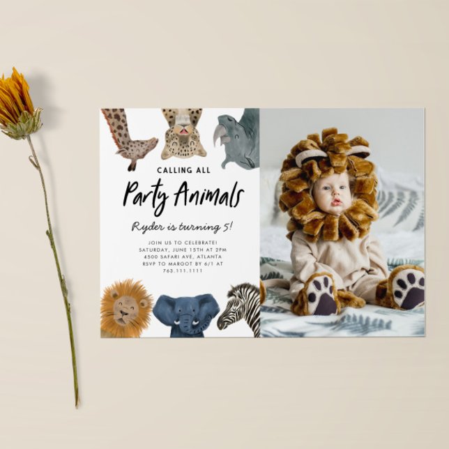 Convites Chamando todos os animais de festa Safari Foto de  (Criador carregado)