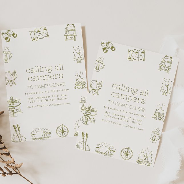 Convites Chamando todos os Aniversários de criança de Campe (Criador carregado)