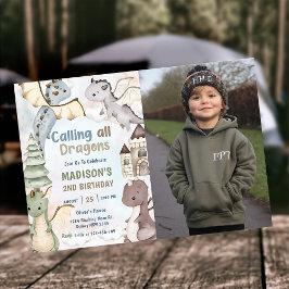 Convites Chamando Todos os Dragões de Foto de segundo anive