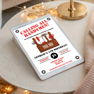 Convites Chamando todos os Handymen! Festa de aniversário d