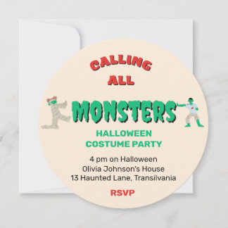 Convites Chamando todos os monstros do Festa de Halloween