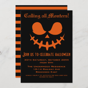 CONVITES CHAMAR A TODOS OS MONSTERS HALLOWEEN PARTITY