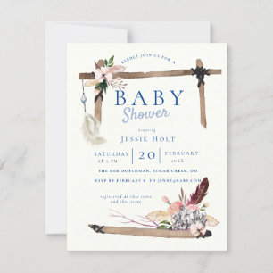 Convites Chambray Boho BabyShower