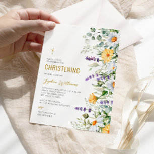 Convites Chamomile & Eucalyptus Wildflower Christening