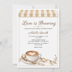 Convites Champagne Bege Love Is Brewing Chá de Noiva