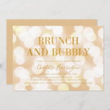 Champagne Bokeh Brunch e Chá de panela de espuma