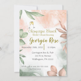 Convites Champagne brunch bridal shower invitation