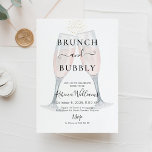 Convites Champagne Brunch e Chá de panela de espuma<br><div class="desc">Chá de panela de Vidros de Tostão de Rosa de Aquarela. Convite para Brunch e Bubble. Design apresenta uma elegante aquarela deixa quadro com um layout de texto de estilo moderno. Para fazer alterações avançadas,  selecione a opção "Clique para personalizar mais" em Personalizar este modelo.</div>